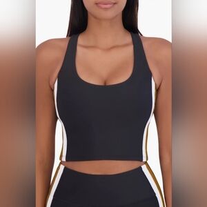 Racer Stripe Scoop Neck Longline Sports Bra SAGE COLLECTIVE - NWT, Size XL